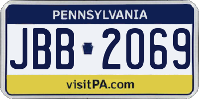 PA license plate JBB2069