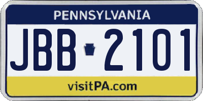 PA license plate JBB2101