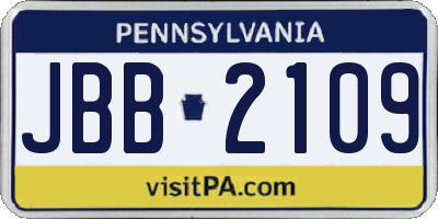 PA license plate JBB2109