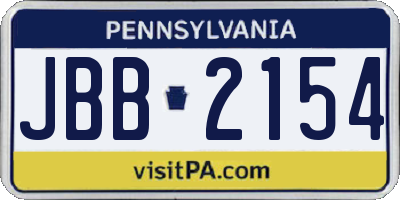 PA license plate JBB2154