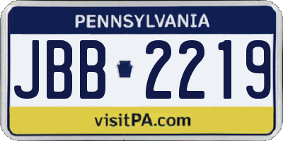 PA license plate JBB2219