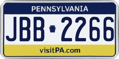 PA license plate JBB2266