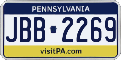 PA license plate JBB2269
