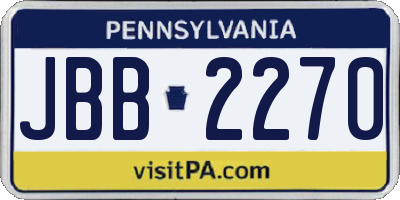 PA license plate JBB2270