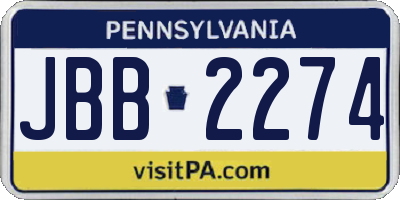 PA license plate JBB2274