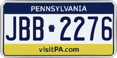 PA license plate JBB2276