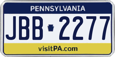 PA license plate JBB2277