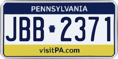 PA license plate JBB2371