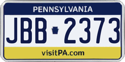 PA license plate JBB2373