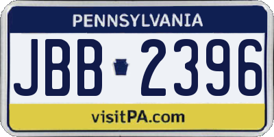 PA license plate JBB2396