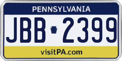 PA license plate JBB2399
