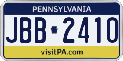 PA license plate JBB2410