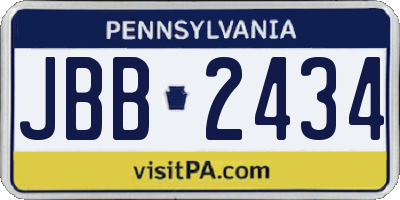 PA license plate JBB2434
