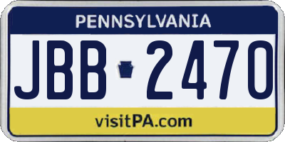 PA license plate JBB2470