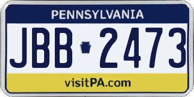 PA license plate JBB2473