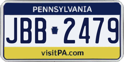 PA license plate JBB2479