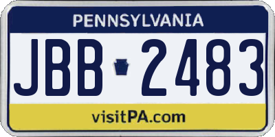 PA license plate JBB2483