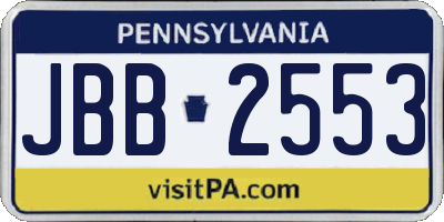 PA license plate JBB2553