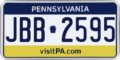 PA license plate JBB2595