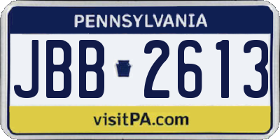PA license plate JBB2613