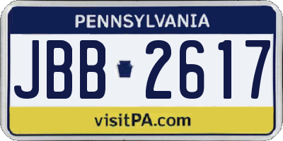 PA license plate JBB2617