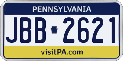 PA license plate JBB2621