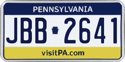 PA license plate JBB2641
