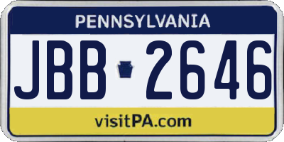 PA license plate JBB2646