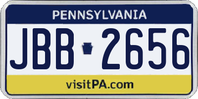 PA license plate JBB2656