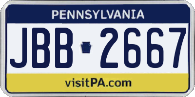 PA license plate JBB2667