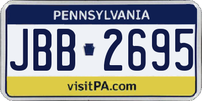 PA license plate JBB2695