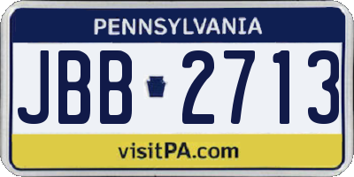 PA license plate JBB2713