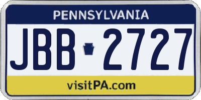 PA license plate JBB2727