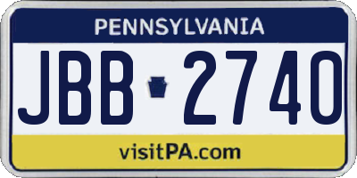 PA license plate JBB2740