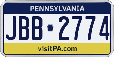 PA license plate JBB2774
