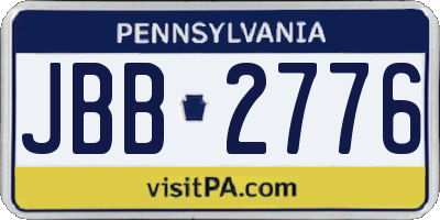 PA license plate JBB2776
