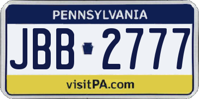 PA license plate JBB2777