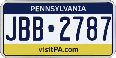 PA license plate JBB2787