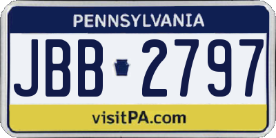 PA license plate JBB2797