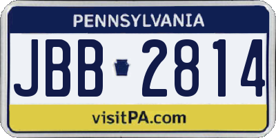 PA license plate JBB2814