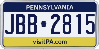 PA license plate JBB2815