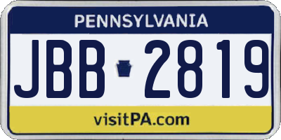 PA license plate JBB2819
