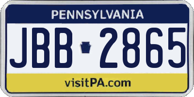 PA license plate JBB2865