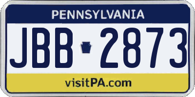 PA license plate JBB2873