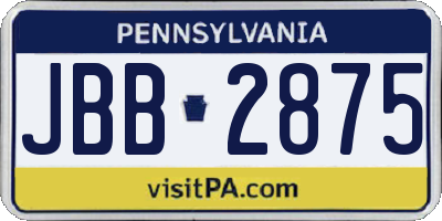 PA license plate JBB2875