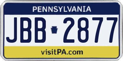PA license plate JBB2877
