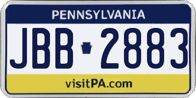 PA license plate JBB2883