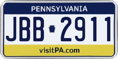PA license plate JBB2911