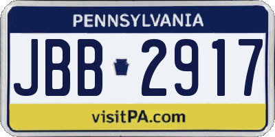 PA license plate JBB2917