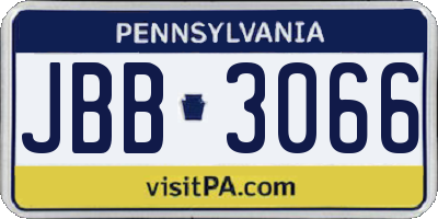 PA license plate JBB3066
